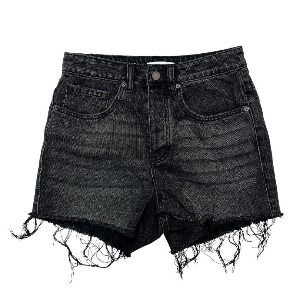 O'Neill Jean Shorts Women's Size‎ 27 Washed Black Button Fly Kellerman Denim